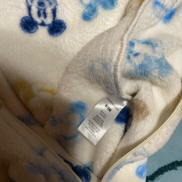 Cozy Cream and Blue Mickey Mouse Onesie - Picture 2 of 3